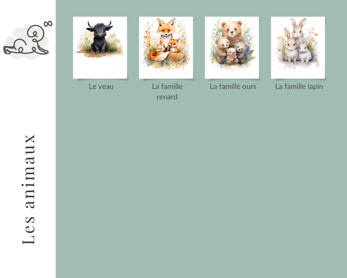Décoration murale chambre bébé dinosaure - Thème animaux réaliste aquarel