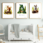 Décoration murale chambre bébé/enfant - Lot 3 illustrations - Thème animaux de la forêt - 2 animaux