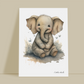 L'éléphant, décoration chambre bébé, décoration chambre enfant, aquarel, illustration