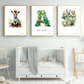 Décoration murale chambre bébé/enfant - Lot 3 illustrations - Thème animaux de la savane