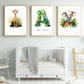 Décoration murale chambre bébé/enfant - Lot 3 illustrations - Thème animaux de la savane - 2 animaux