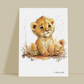 Le lionceau, décoration chambre bébé, décoration chambre enfant, aquarel, illustration