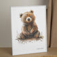 L'ours brun, décoration chambre bébé, décoration chambre enfant, aquarel, illustration