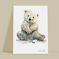 L'ours blanc, décoration chambre bébé, décoration chambre enfant, aquarel, illustration