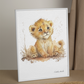 Le lionceau, décoration chambre bébé, décoration chambre enfant, aquarel, illustration