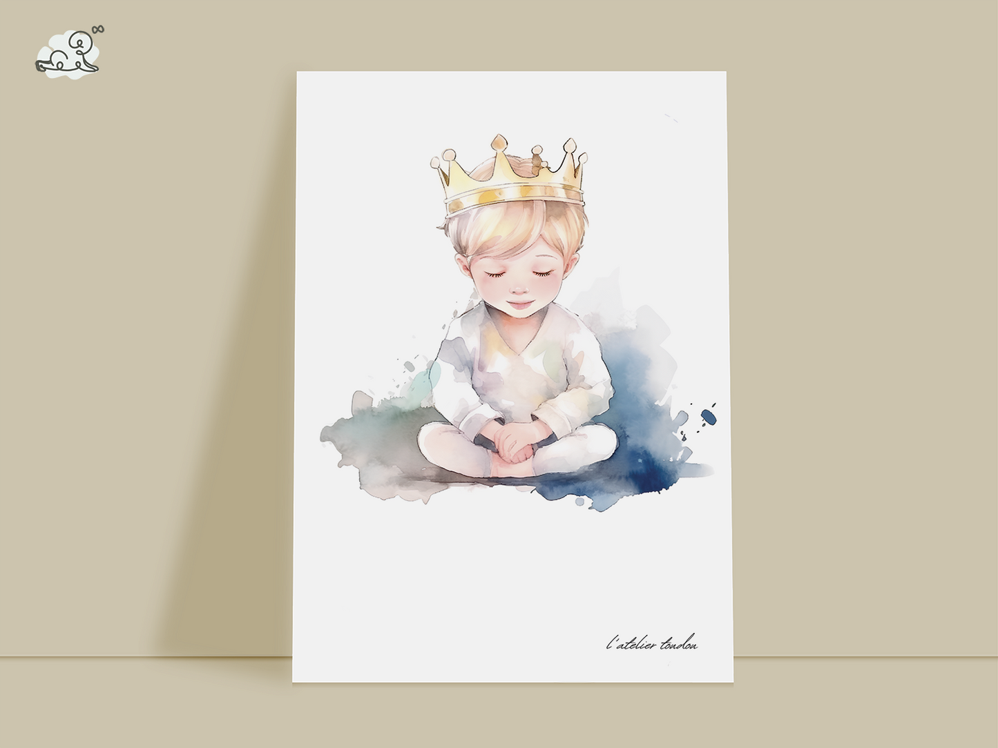 Le prince, décoration pour chambre enfant, illustration à offrir, petit prince bleu